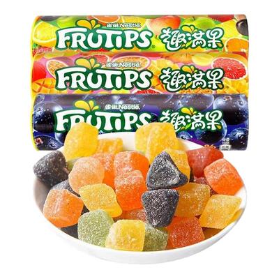 徐福记雀巢趣满果软糖60g混合水果味橡皮糖果汁休闲糖果儿童零食