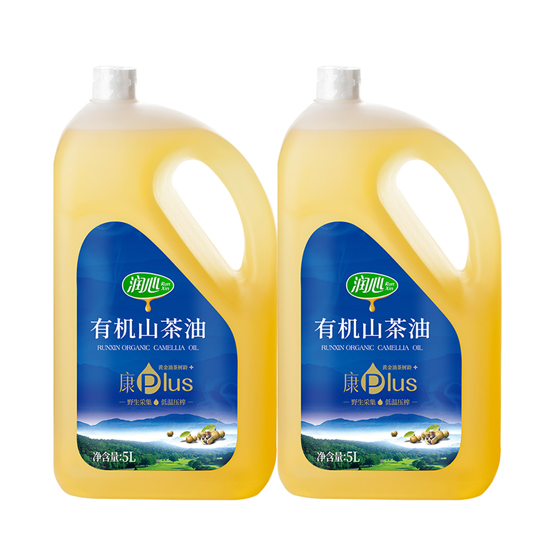 【官方正品】【爆款】潤(rùn)心康plus有機(jī)山茶油5L*2 冷榨茶籽油清淡