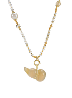 珞石天然玉髓葫芦串珠项链女国风