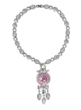 流银旋律奢华锆石项链毛衣链