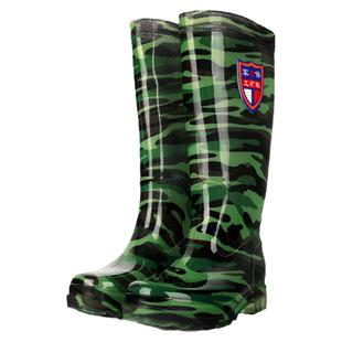 迷彩男士高筒雨鞋防水防滑雨靴牛筋底耐磨工地厨房洗车钓鱼劳保鞋