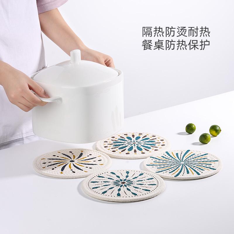 日式餐桌隔热垫手工棉线餐垫防烫桌垫家用碗垫杯子垫餐盘垫高级感