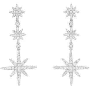 APM Monaco三流星六芒星耳环女生银高级耳钉女耳饰新年情人节礼物