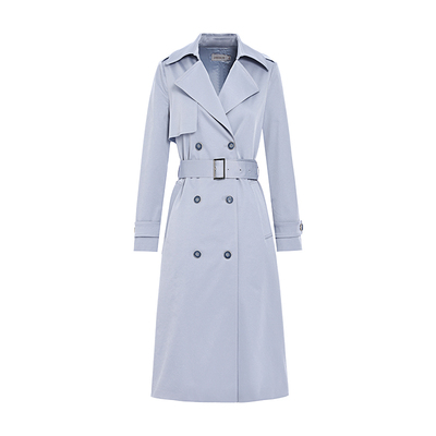 JESSIE醋酸纯色中长款风衣外套女