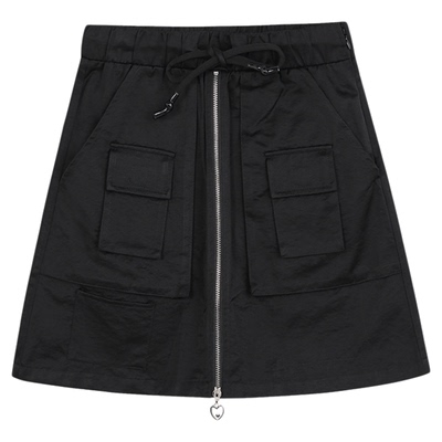 口袋工装风短裙个性拉链半身裙