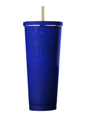 HB不锈钢保温保冷定制星空吸管杯