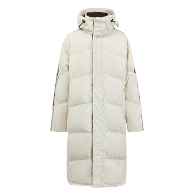 美特斯邦威男女同款羽绒服潮流宽松长款字母贴边面包羽绒服男