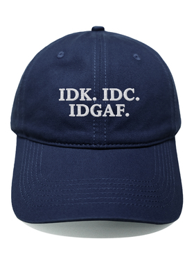 IDGAF韩国情侣男女百搭显脸小鸭舌帽刺绣软顶棒球帽