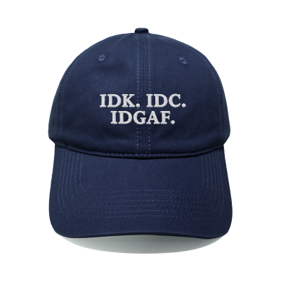 IDGAF韩国情侣男女百搭显脸小鸭舌帽刺绣软顶棒球帽