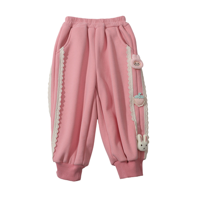 超好看女童加绒裤子秋冬休闲卫裤