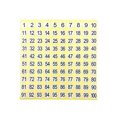 数字贴纸防水小号圆形不干胶标签纸1-1000数字贴编码编号贴号码贴