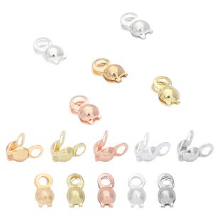 保色铜制14k18k包金双头扣包头扣连接扣双吊包扣手链项链DIY材料