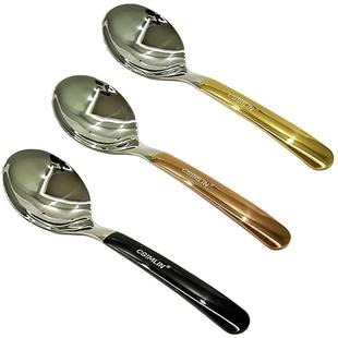 厨森林316不锈钢勺子高颜值吃饭家用加深加厚汤匙调羹汤勺西瓜勺