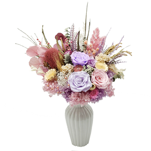 进口帝王花束客厅家居装饰摆件干花永生花厄瓜多尔玫瑰大花束