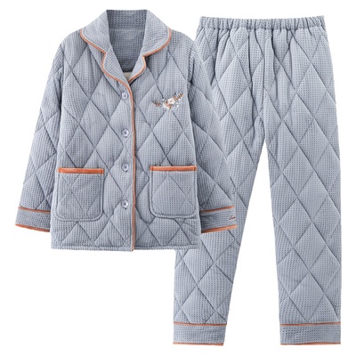 芬腾正品秋冬季夹棉加厚女家居服