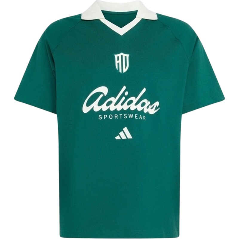 adidas阿迪达斯男子三条纹足球风纯棉休闲翻领短袖POLO衫KS5053