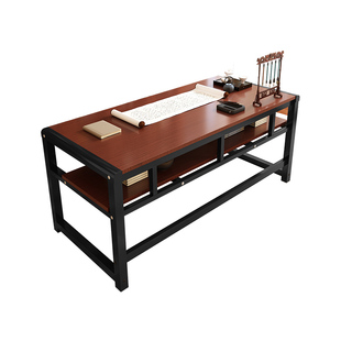 书法书画桌中式双层培训辅导班绘画课桌毛笔写字台简易书桌电脑桌
