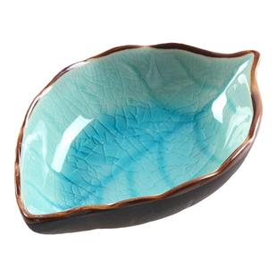 精致简约小碟子小吃配菜碟餐碟厨房调味碟树叶碟醋碟酱油碟冰裂碟