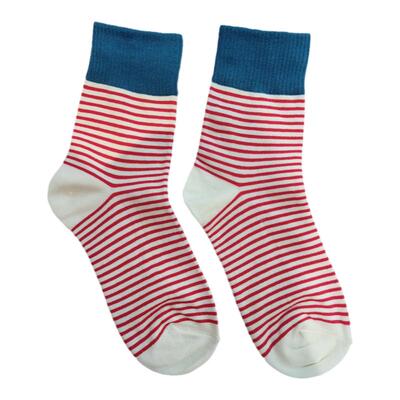 etna韩国拼色条纹中筒袜子
