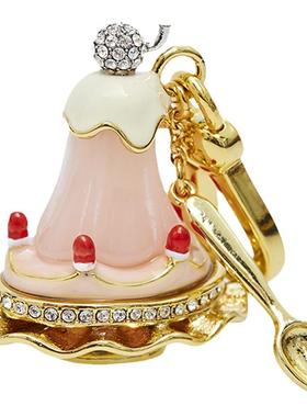 甜美时尚粉色布丁冰淇淋吊坠项链