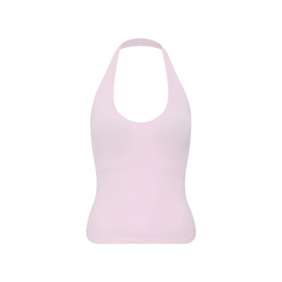 可拆卸胸垫裸感挂脖背心