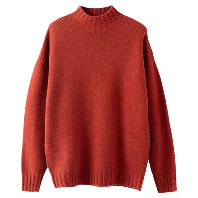 温尔家 中长款美丽诺羊毛半高领加厚打底衫女保暖毛衣秋冬季上衣