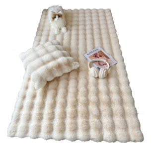 奶油风毛绒地毯泡泡绒地垫卧室床边毯客厅飘窗垫沙发毛毯茶几垫