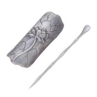 乔师傅茶荷纯银茶则纯手工茶针茶勺茶铲茶道零配件茶道手工银茶则