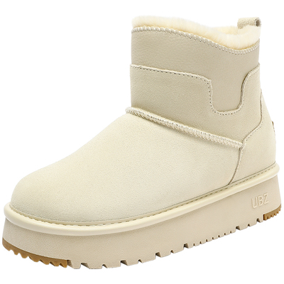UBZ防水厚底雪地靴保暖短筒棉鞋