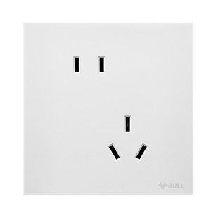 公牛开关插座家用超薄G57暮雪白蝶翼无边框大面板暗装大功率16A白