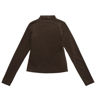 鹿与飞鸟“兼可搭”糯叽叽双层斜领打底基础两色内搭正肩T恤6948