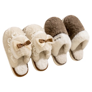 买一送一棉拖鞋情侣家居一对女款2026新款冬季室内厚底毛毛拖鞋男