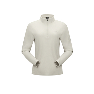 安德玛UA官方抓绒衣女2025秋季新款薄款半高领登山内搭保暖打底衫