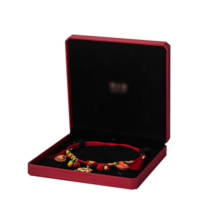 大福宝宝项圈盒摆台双镯盒满月百天金锁银手镯盒婴儿长命锁包装盒