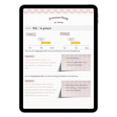 MuoMuo英语学习专用iPad笔记本单词模板精读goodnotes notability