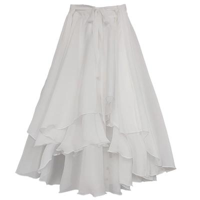 燕尾百褶风情万种的长款半身裙子