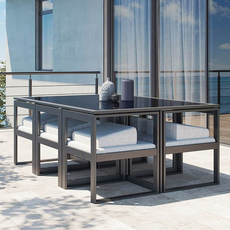 户外桌椅庭院室外露天休闲椅子件家具铝合金阳台套装艺防水铁花园