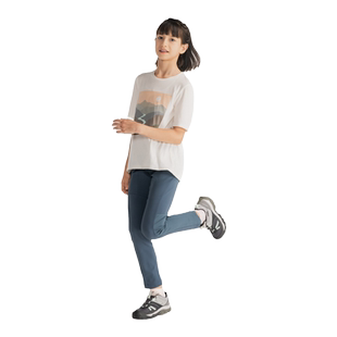 迪卡侬儿童山地徒步登山紧身裤女童有口袋弹力快干加固耐磨KIDC