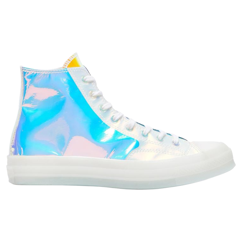 Converse Chuck70Hi匡威变色龙反光镭射高帮板鞋男女款果冻彩虹白