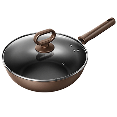 九阳不粘锅炒锅家用0氟炒菜锅平底陶瓷电磁炉燃气灶专用正品炊