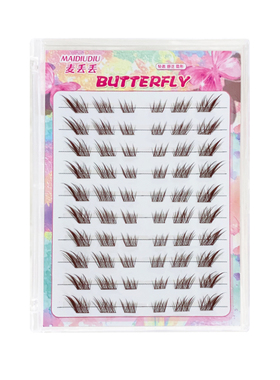 棕色短款苏妲己免胶假睫毛自然