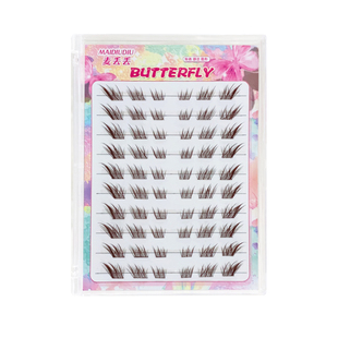 棕色短款苏妲己免胶假睫毛!温柔清透狐系斜飞自然灵动仿真眼睫毛