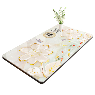 花开富贵软玻璃餐桌垫桌布茶几防水防油免洗网红爆款长方形桌面垫