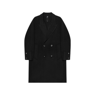 JDV男装宽戗驳领毛呢大衣秋冬新款纯羊毛复古毛呢大衣男款WCO5314