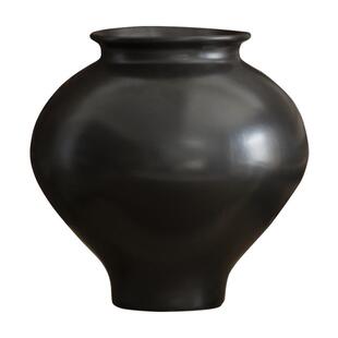 景德镇新中式黑色高级感鲜花手工禅意侘寂风干花花器民宿装饰花瓶