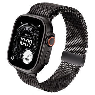 【纯钛金属材质】匠戴适用AppleWatch Ultra3新款2手表S11苹果iWatchs10表带9夏季8米兰尼斯7伞扣SE男士6腕带