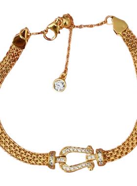 2026马年设计师镶钻马蹄扣手链