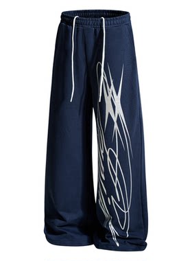 CTTMAN｜轻亚街头印花卫裤女中性风新品26夏宽松