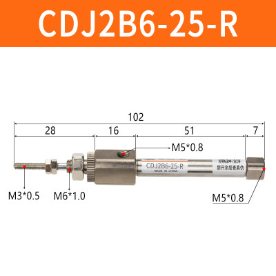 笔型迷你小气缸PB/CDJ2B6/10/16-5-10-15-20-25-30-50-75-100