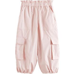 【柔软匹马棉】马克珍妮女童花苞工装裤儿童裤子休闲裤春装250287